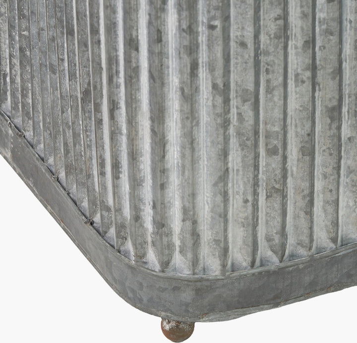S/2 Galvanised Zinc Square Planters
