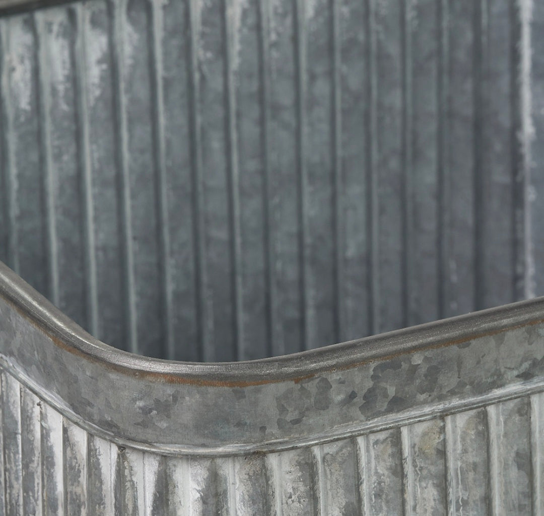 S/2 Galvanised Zinc Square Planters