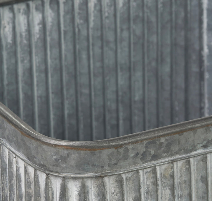 S/2 Galvanised Zinc Square Planters