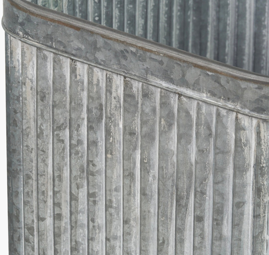S/2 Galvanised Zinc Square Planters