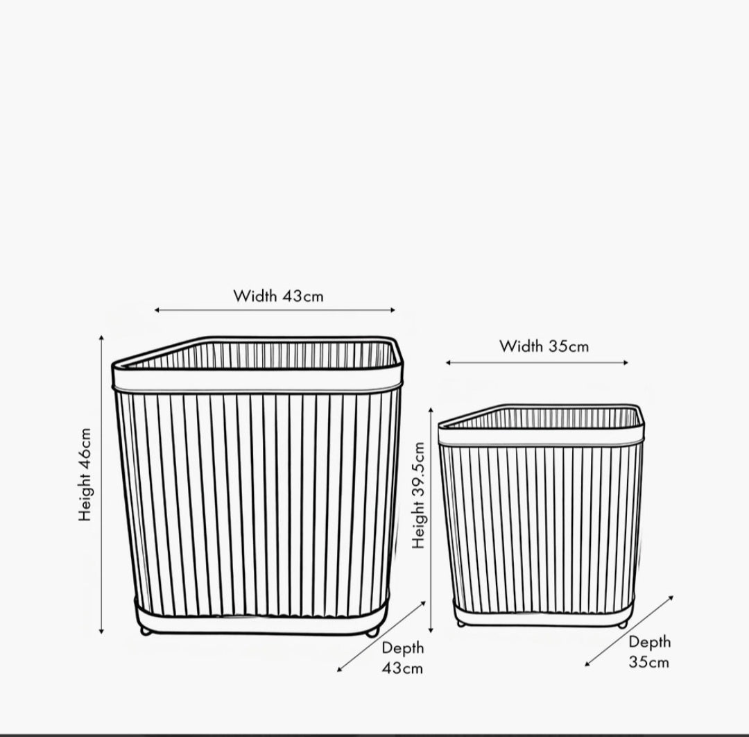 S/2 Galvanised Zinc Square Planters