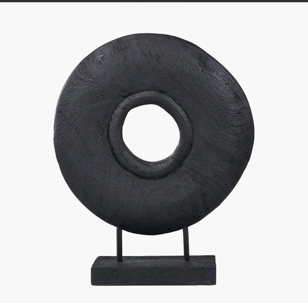 Black Handcarved Mango Wood Circular Ornament
