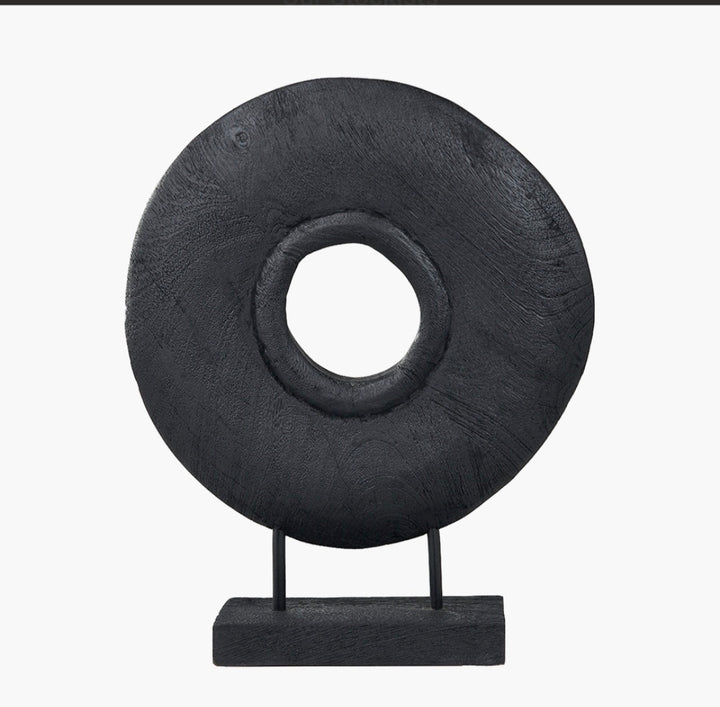 Black Handcarved Mango Wood Circular Ornament