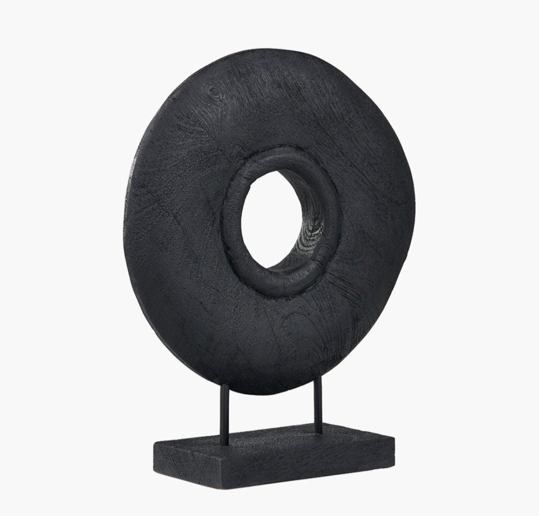 Black Handcarved Mango Wood Circular Ornament