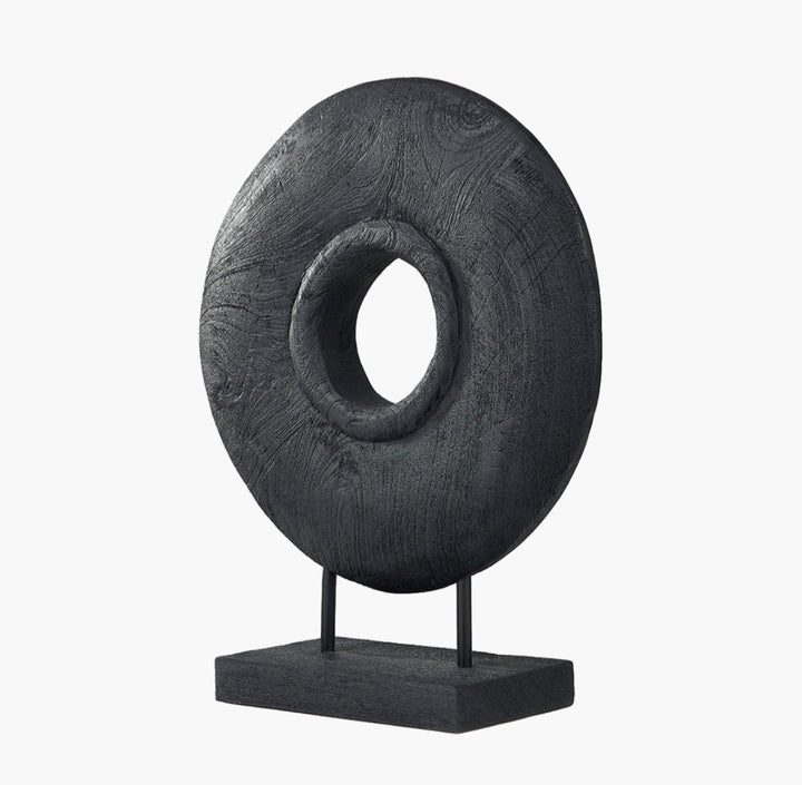 Black Handcarved Mango Wood Circular Ornament