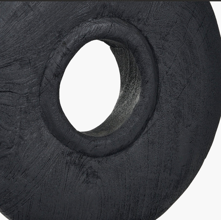 Black Handcarved Mango Wood Circular Ornament