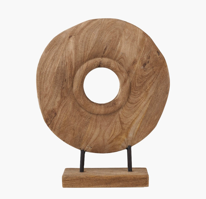 Natural Handcarved Mango Wood Circular Ornament