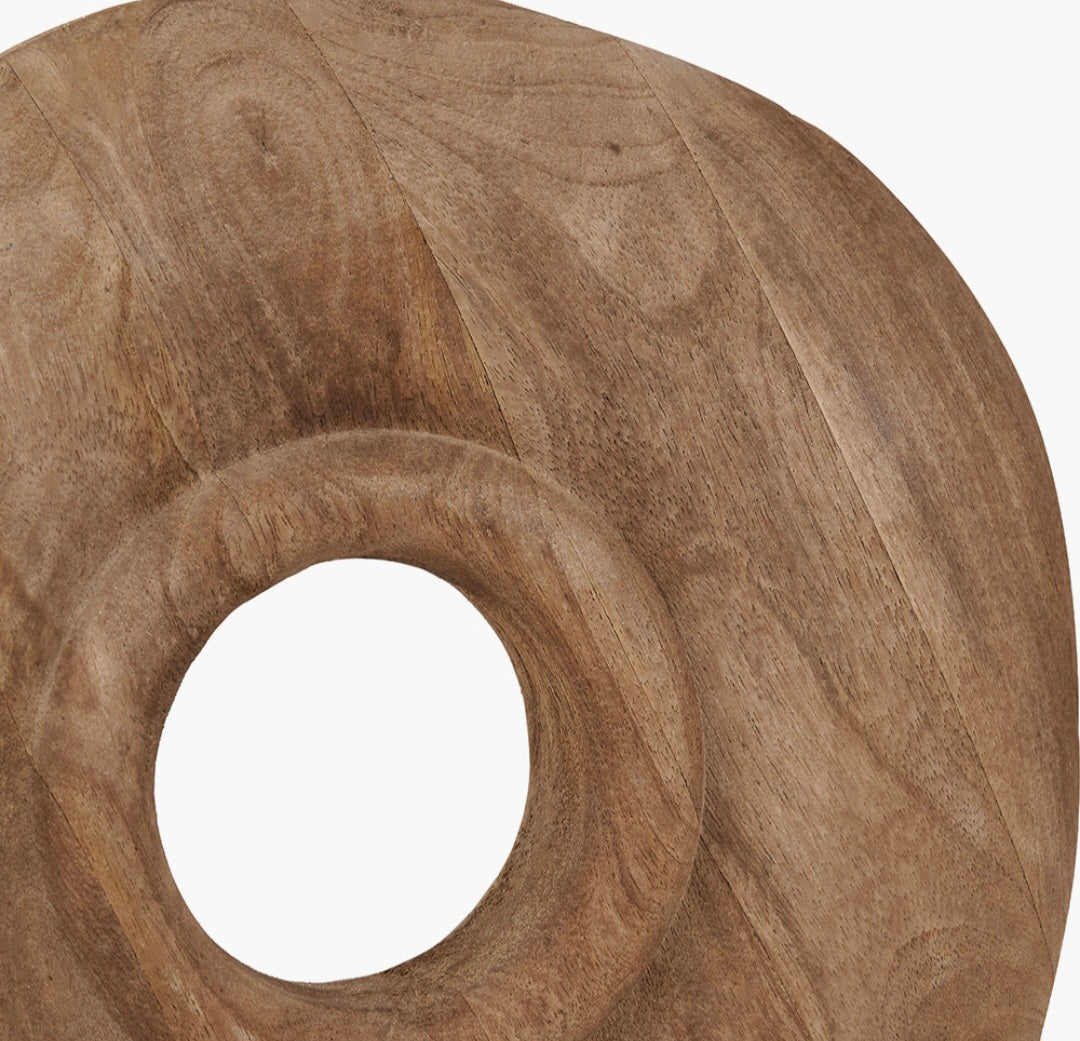 Natural Handcarved Mango Wood Circular Ornament