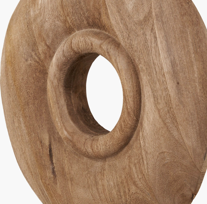 Natural Handcarved Mango Wood Circular Ornament