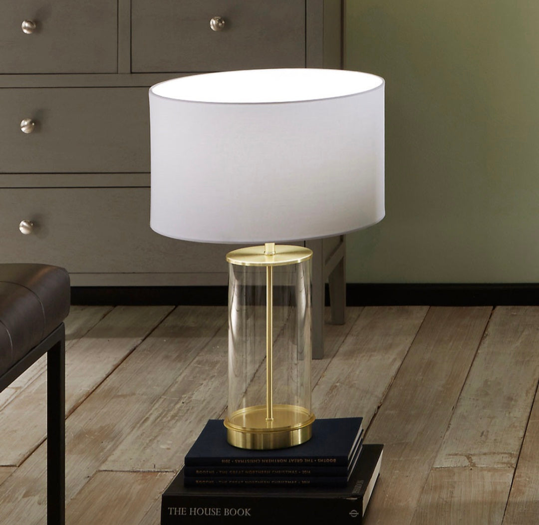 Westwood Clear Glass and Champagne Metal Table Lamp Base
