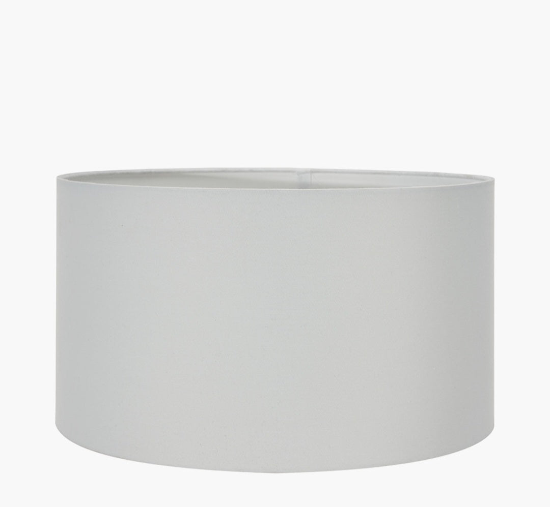 Westwood Clear Glass and Champagne Metal Table Lamp Base with Harry 35cm Ivory Cotton Mix Cylinder Lampshade