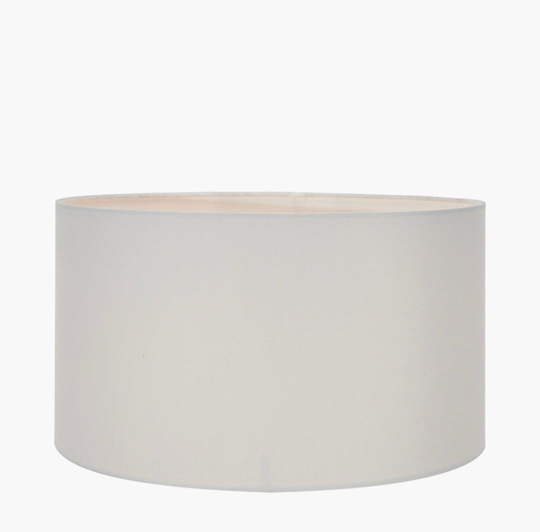 Westwood Clear Glass and Champagne Metal Table Lamp Base with Harry 35cm Ivory Cotton Mix Cylinder Lampshade