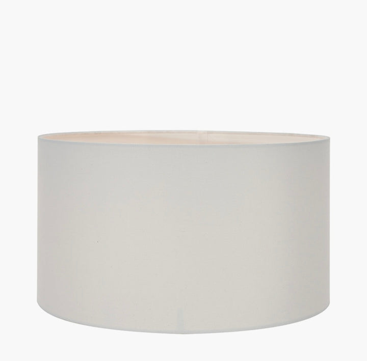 Westwood Clear Glass and Champagne Metal Table Lamp Base with Harry 35cm Ivory Cotton Mix Cylinder Lampshade