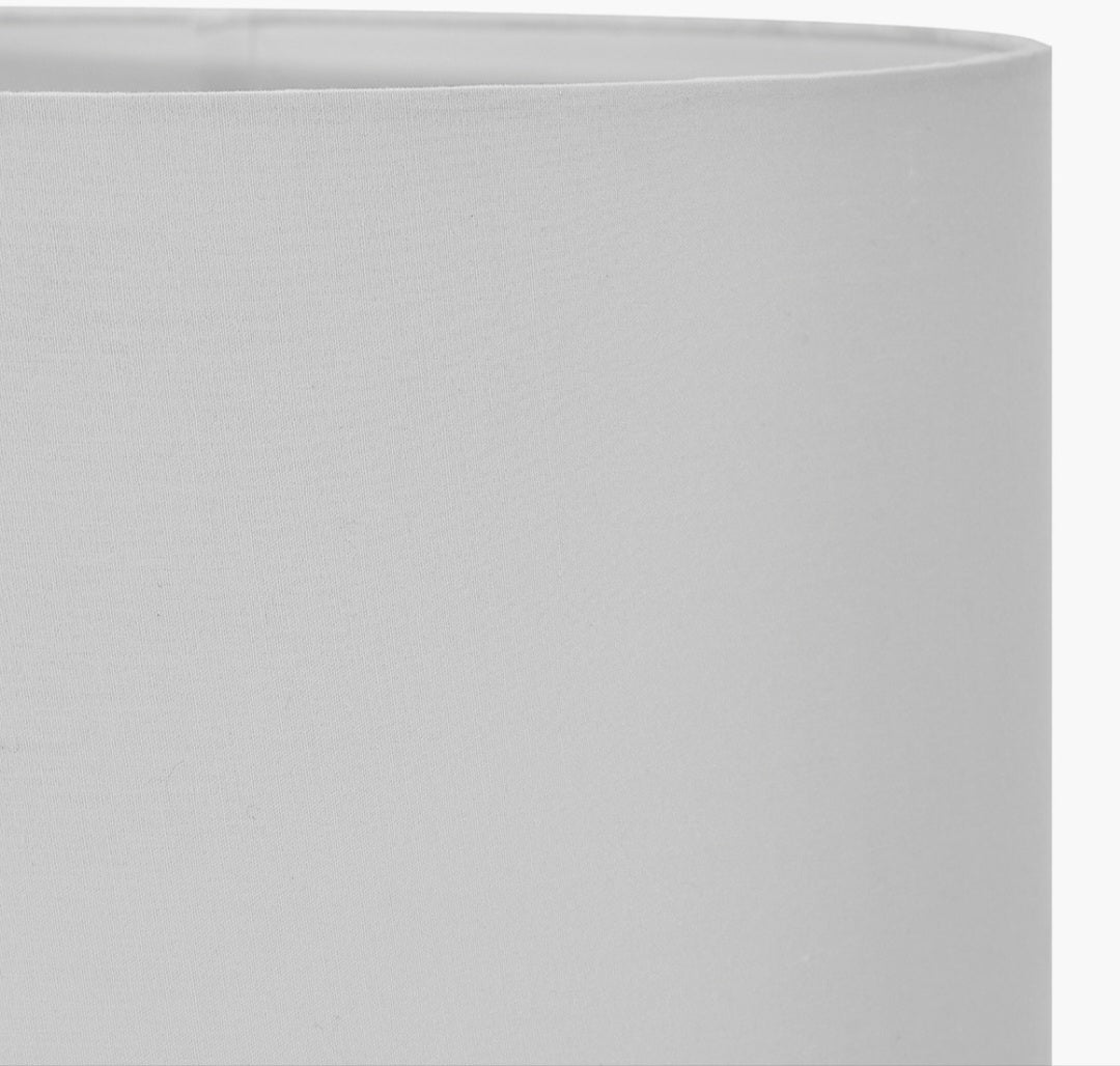 Westwood Clear Glass and Champagne Metal Table Lamp Base with Harry 35cm Ivory Cotton Mix Cylinder Lampshade