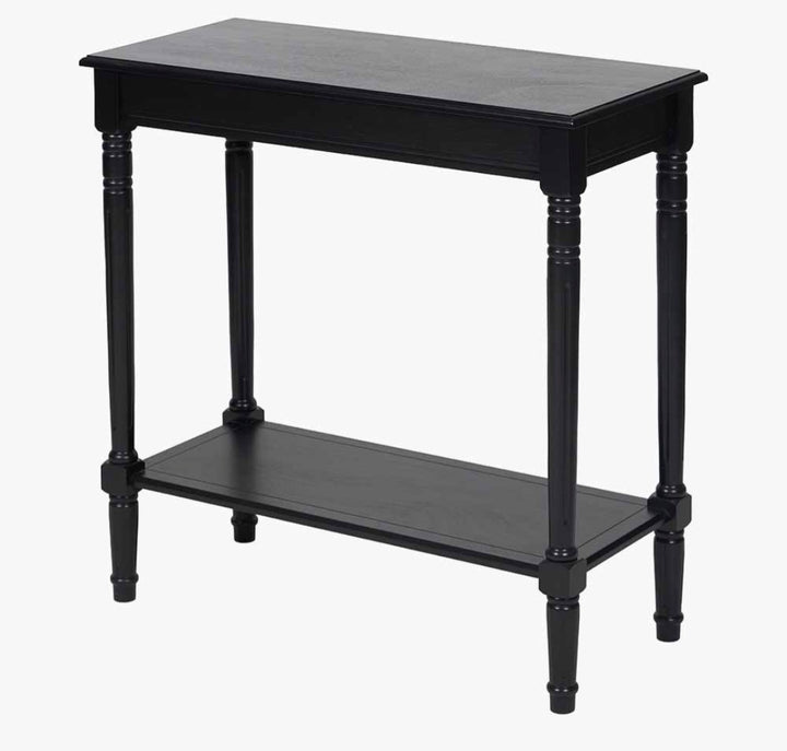 Heritage Black Pine Wood Console Table