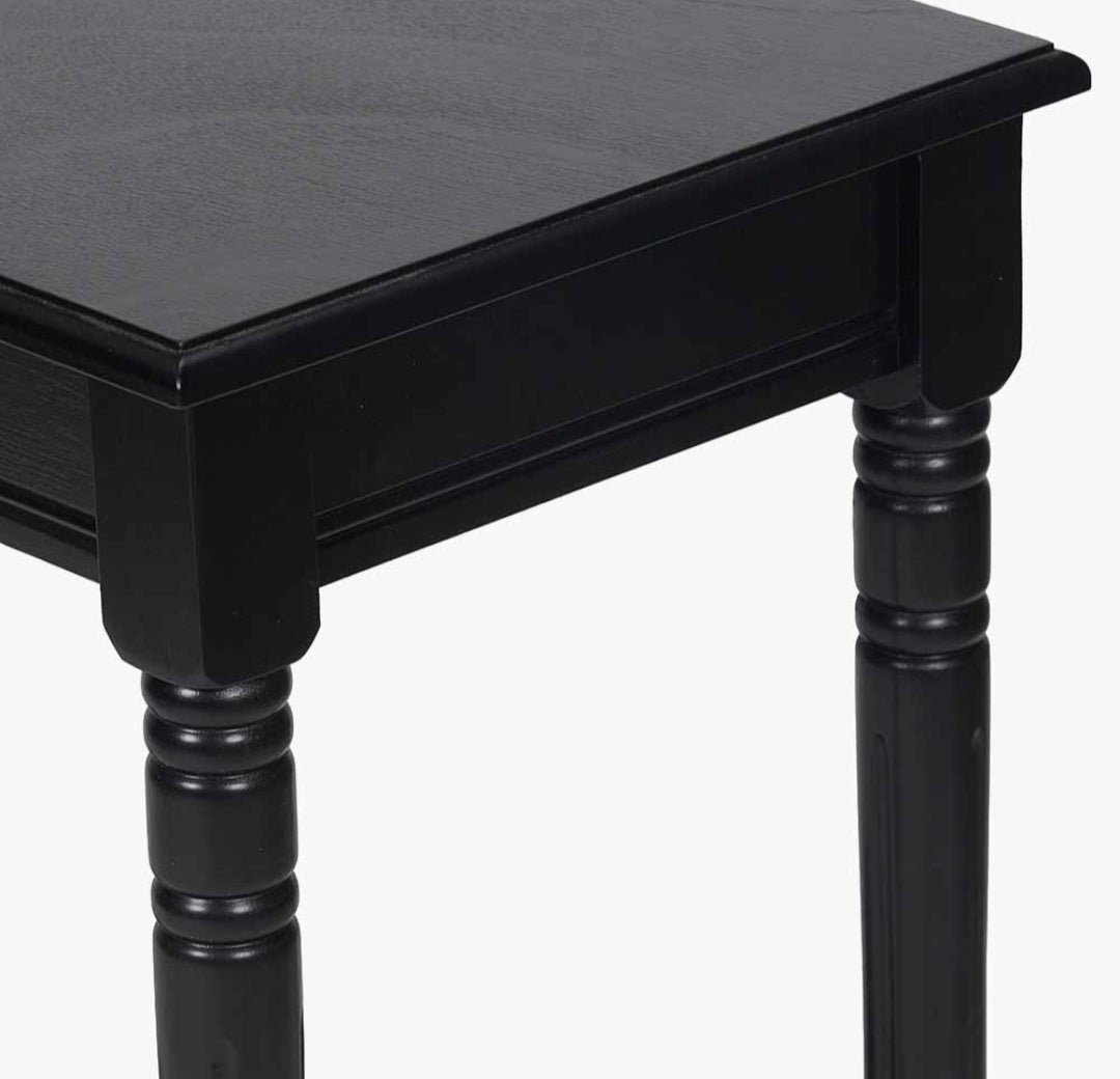 Heritage Black Pine Wood Console Table