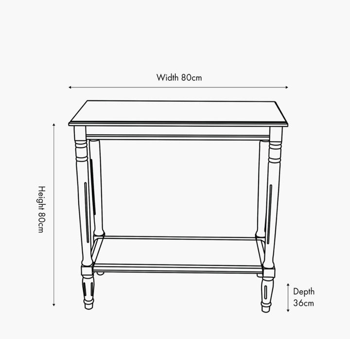 Heritage Black Pine Wood Console Table
