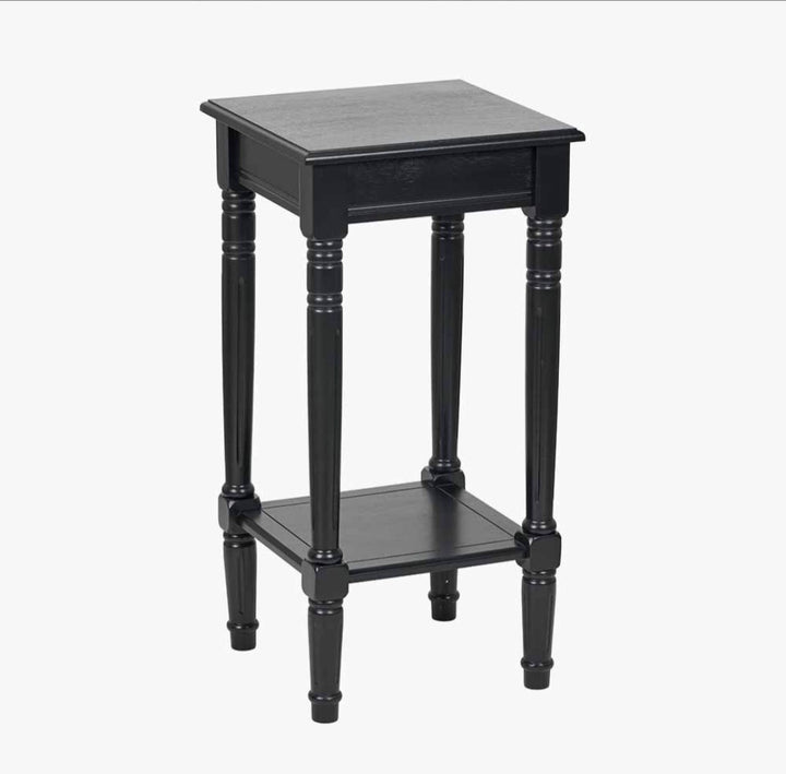 Heritage Black Pine Wood Accent Table
