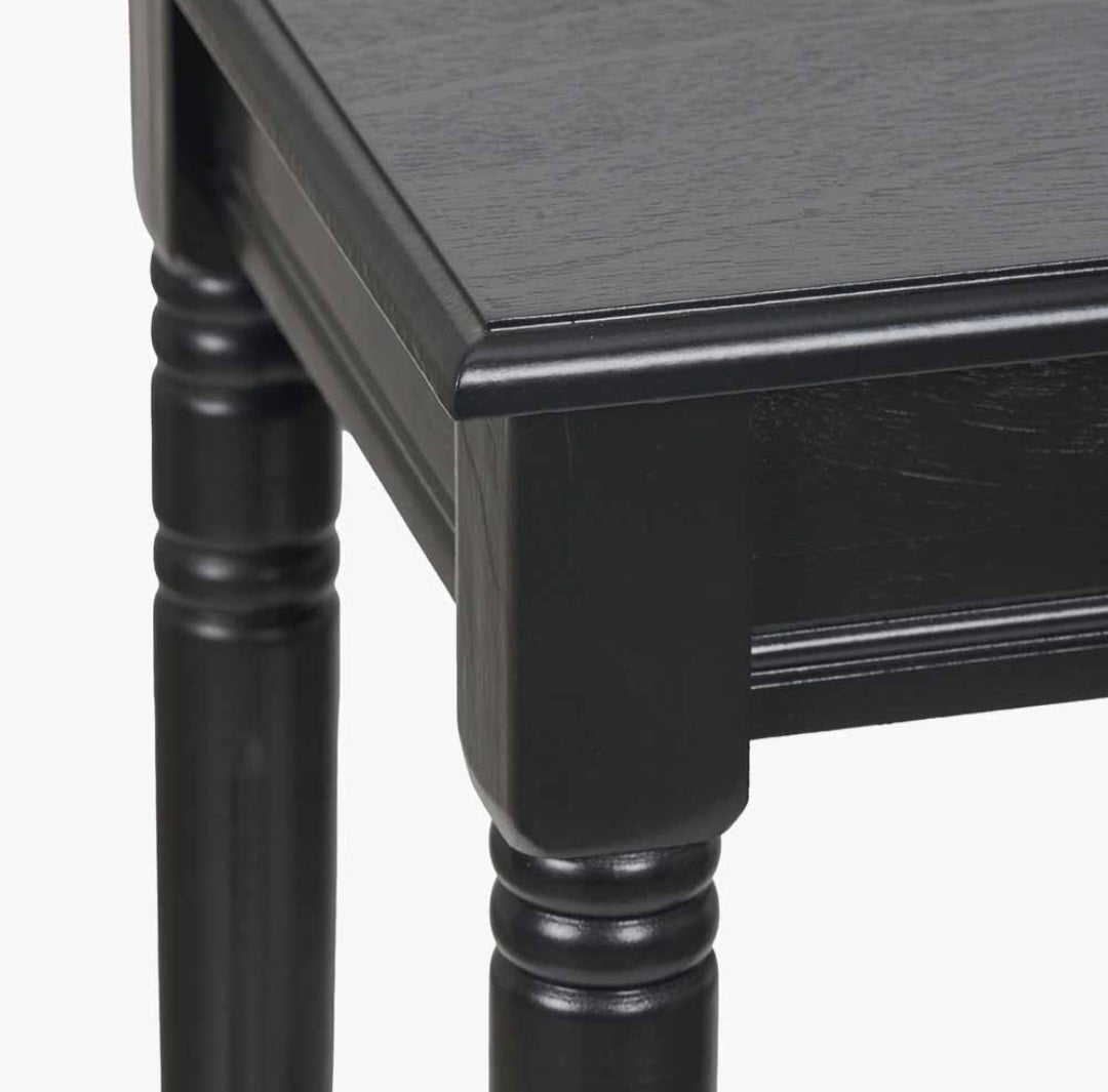Heritage Black Pine Wood Accent Table