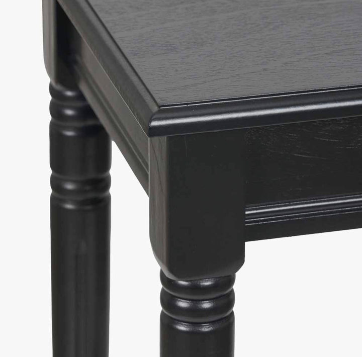 Heritage Black Pine Wood Accent Table