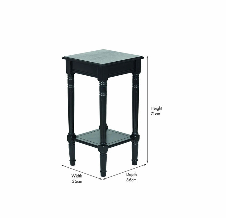 Heritage Black Pine Wood Accent Table