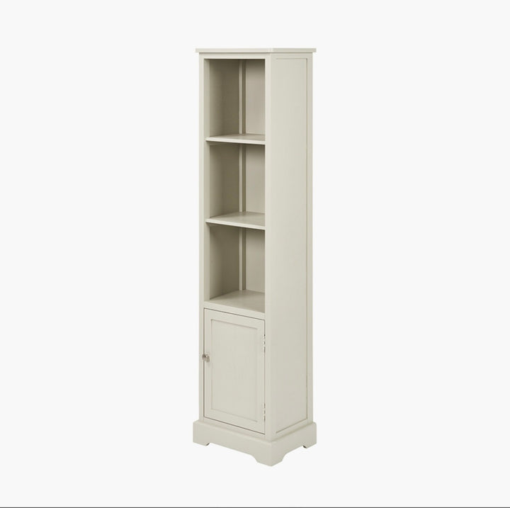 Croft Linen Pine Wood Slim 1 Door 3 Shelf Unit