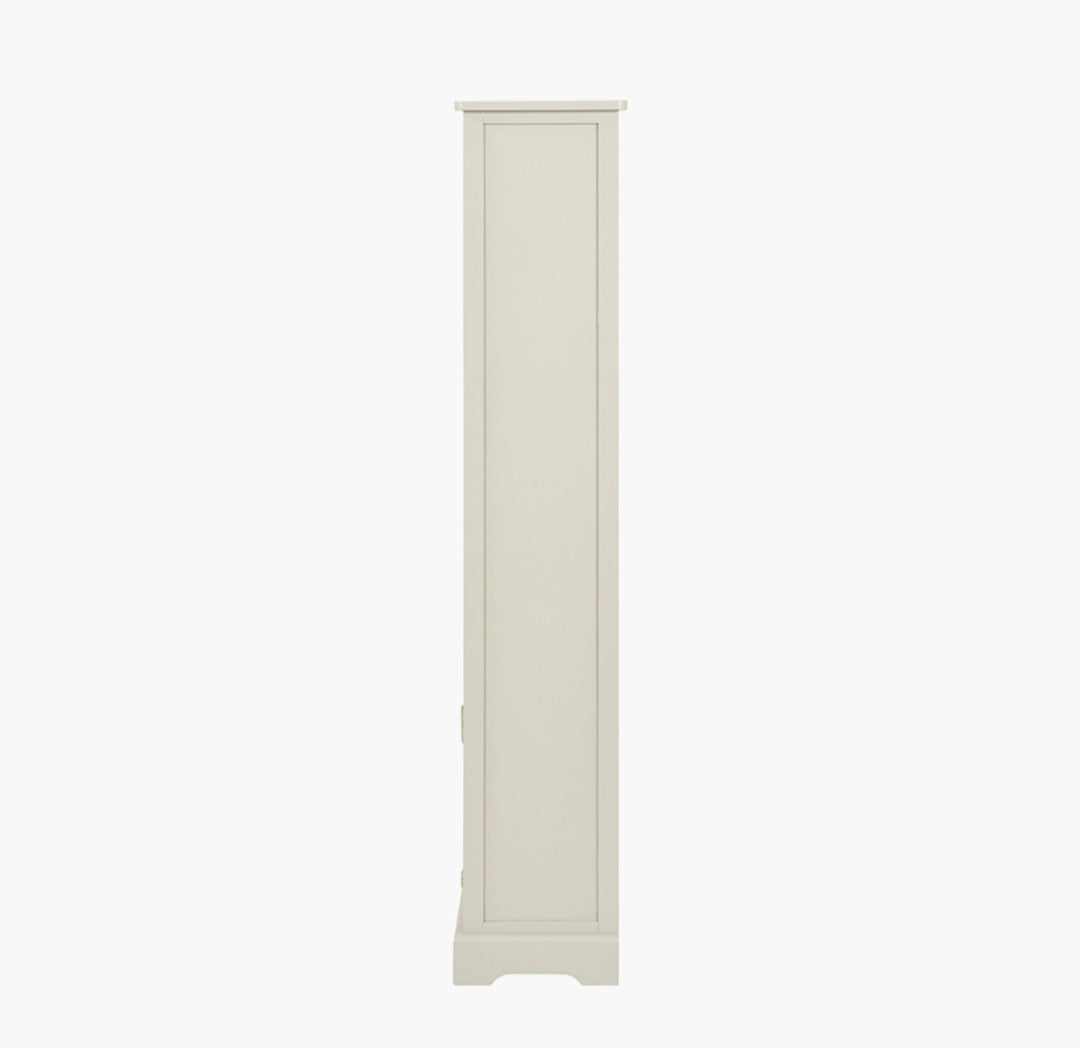Croft Linen Pine Wood Slim 1 Door 3 Shelf Unit