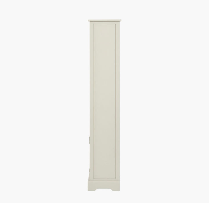 Croft Linen Pine Wood Slim 1 Door 3 Shelf Unit