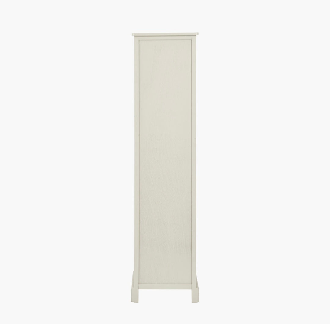 Croft Linen Pine Wood Slim 1 Door 3 Shelf Unit