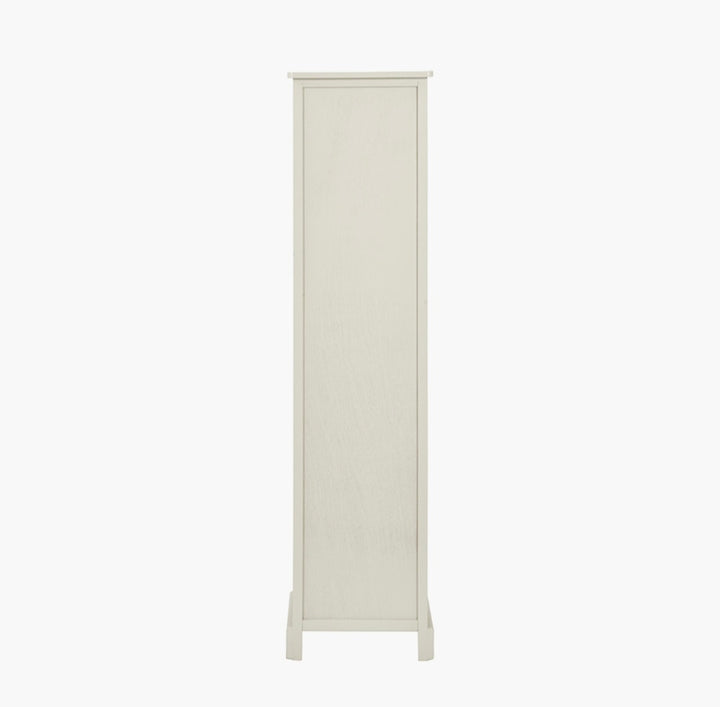 Croft Linen Pine Wood Slim 1 Door 3 Shelf Unit