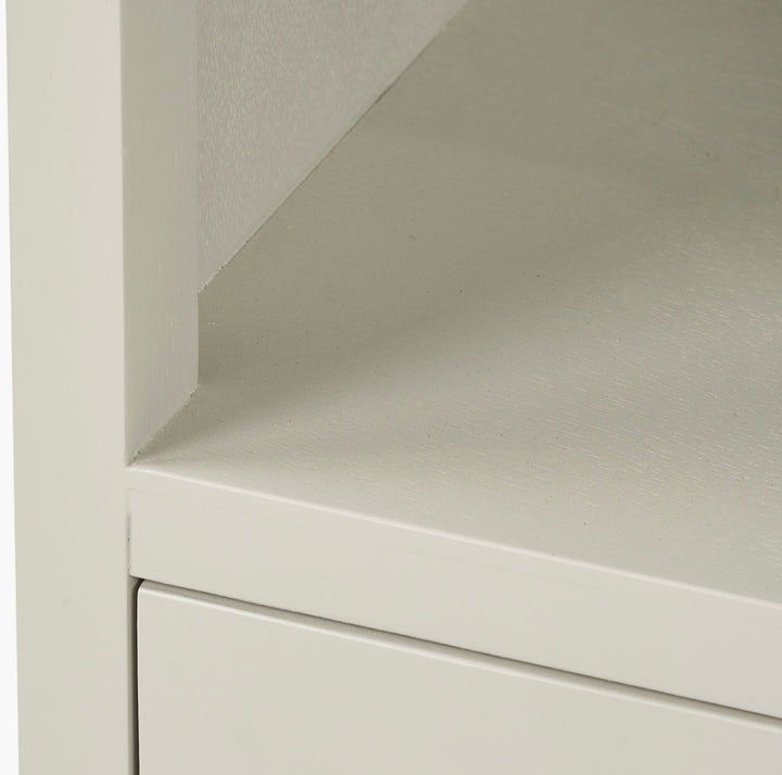 Croft Linen Pine Wood Slim 1 Door 3 Shelf Unit