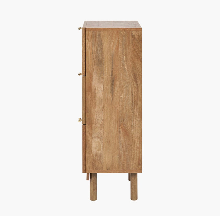Henrik Natural Rattan 3 Drawer Tall Unit