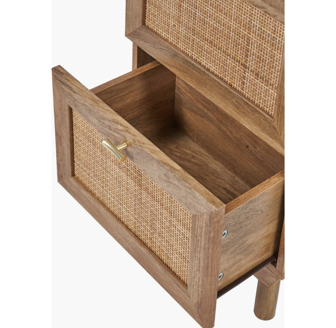 Henrik Natural Rattan 3 Drawer Tall Unit