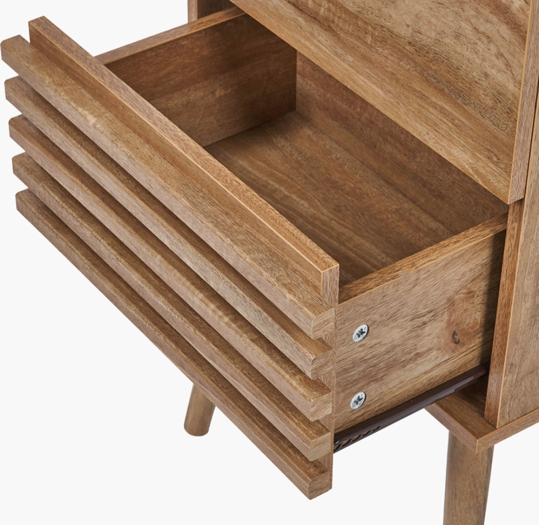 Larvik Natural Eucalyptus Wood 3 Drawer Tall Unit