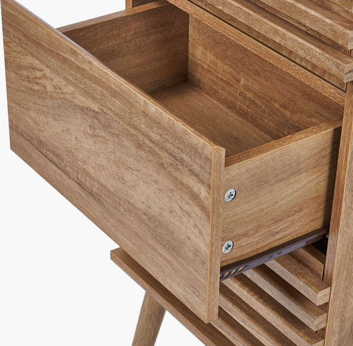 Larvik Natural Eucalyptus Wood 3 Drawer Tall Unit