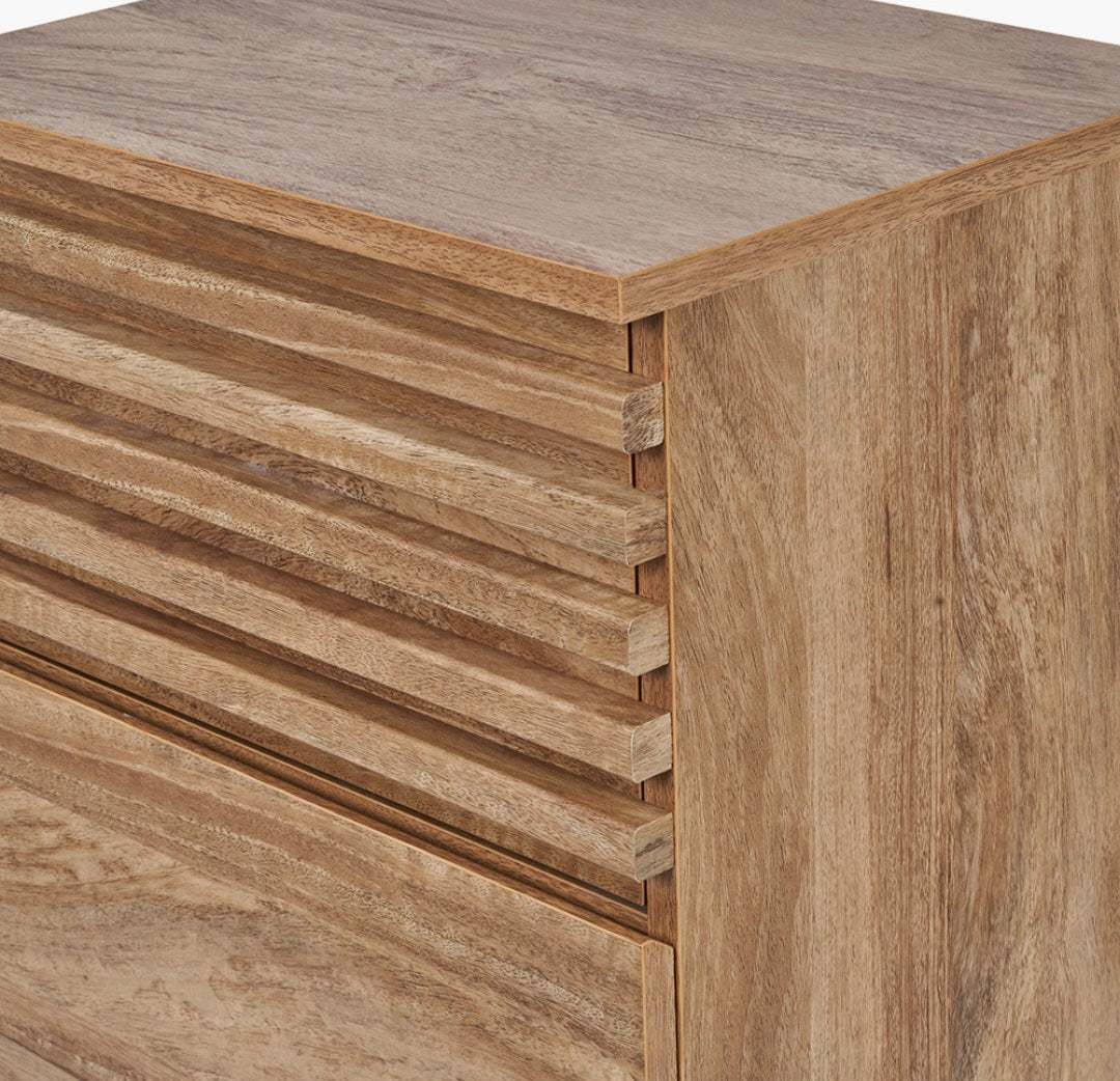 Larvik Natural Eucalyptus Wood 3 Drawer Tall Unit