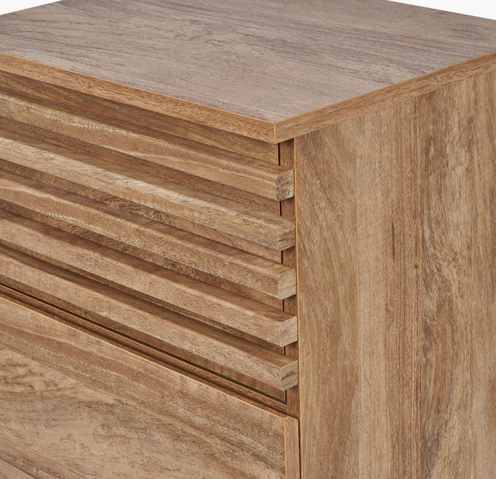 Larvik Natural Eucalyptus Wood 3 Drawer Tall Unit