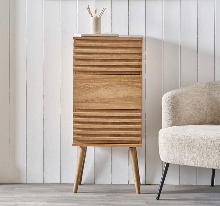 Larvik Natural Eucalyptus Wood 3 Drawer Tall Unit