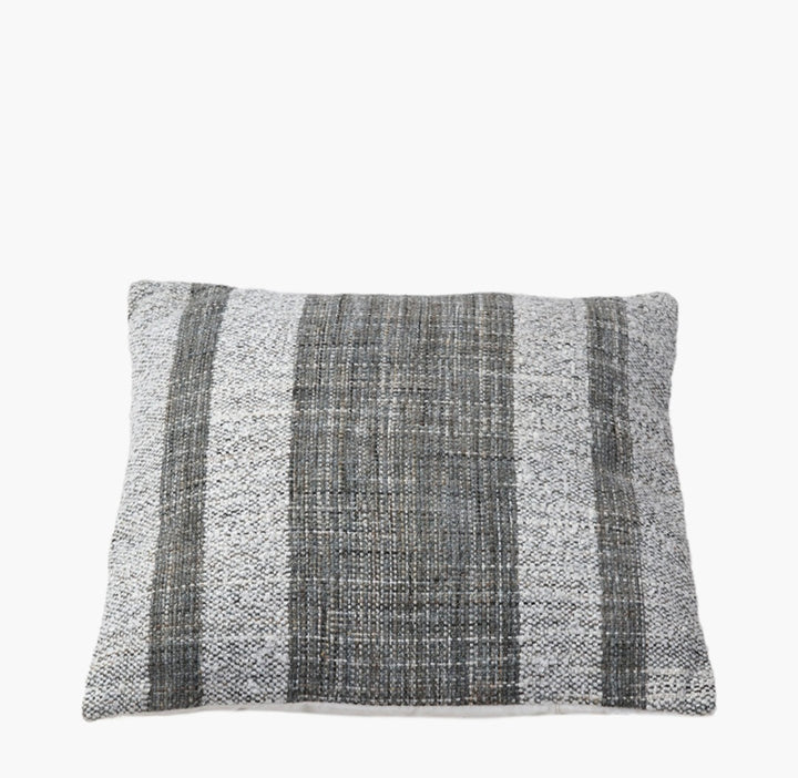 Indoor Outdoor Steel Grey and White Stripe Design Scatter Cushion