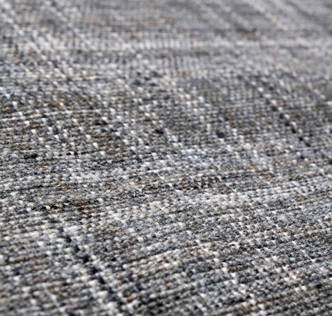 Indoor Outdoor Steel Grey and White Stripe Design Rug