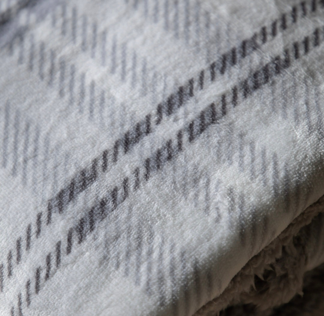 Tartan Sherpa Throw/Grey