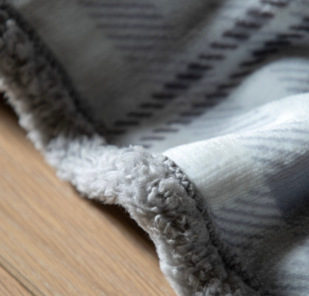 Tartan Sherpa Throw/Grey