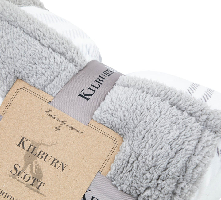 Tartan Sherpa Throw/Grey