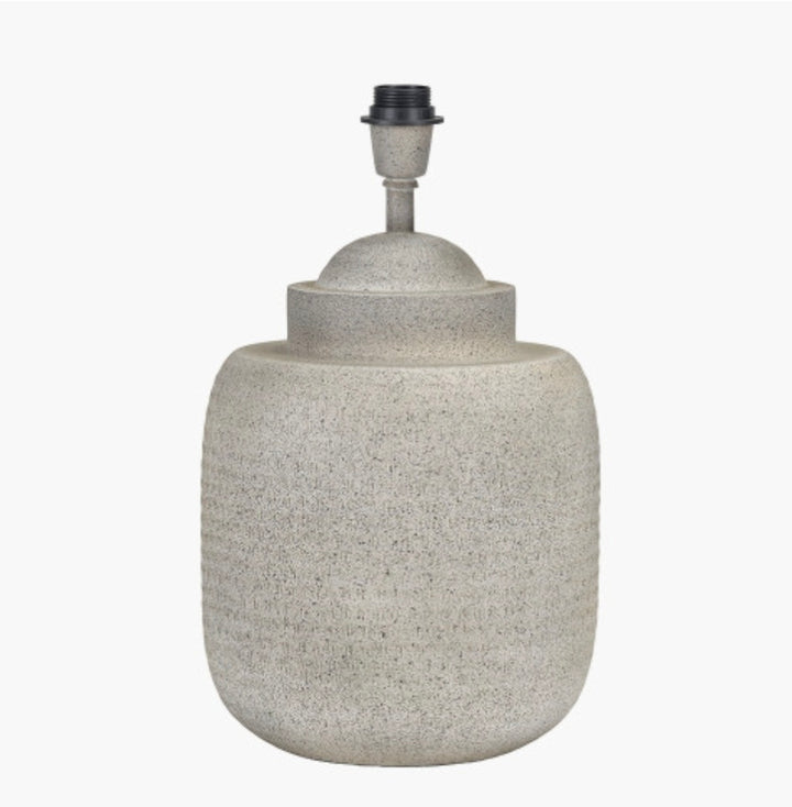 Raj Stone Grey Hammered Metal Urn Shaped Lamp Base