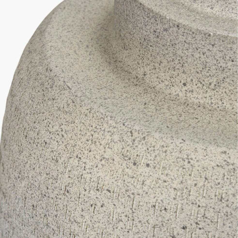 Raj Stone Grey Hammered Metal Urn Shaped Lamp Base