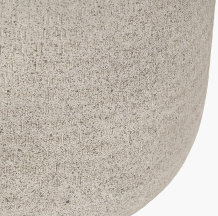 Raj Stone Grey Hammered Metal Urn Shaped Lamp Base