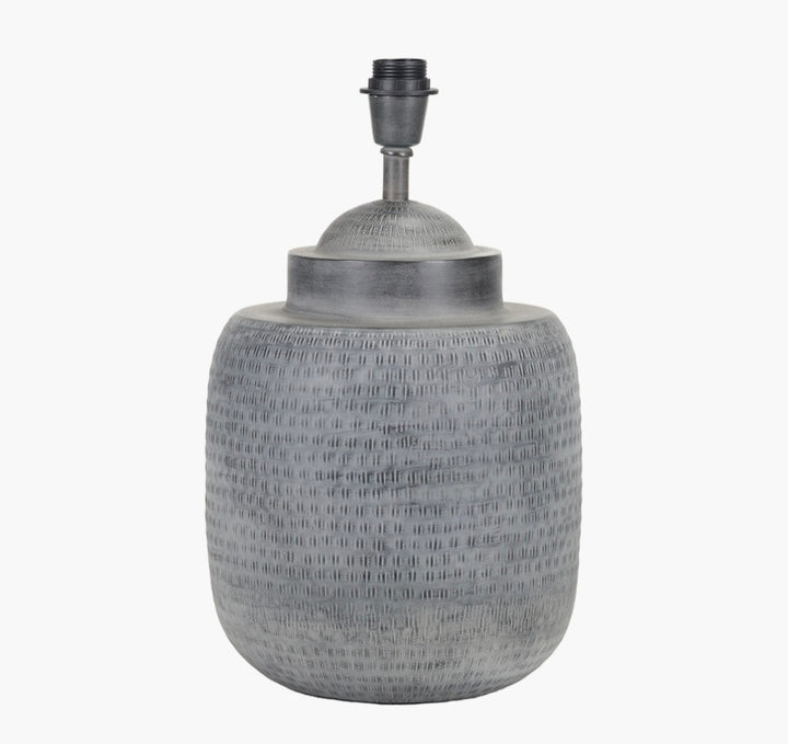 Raj Charcoal Grey  Hammered Metal Urn Shaped Lamp Base