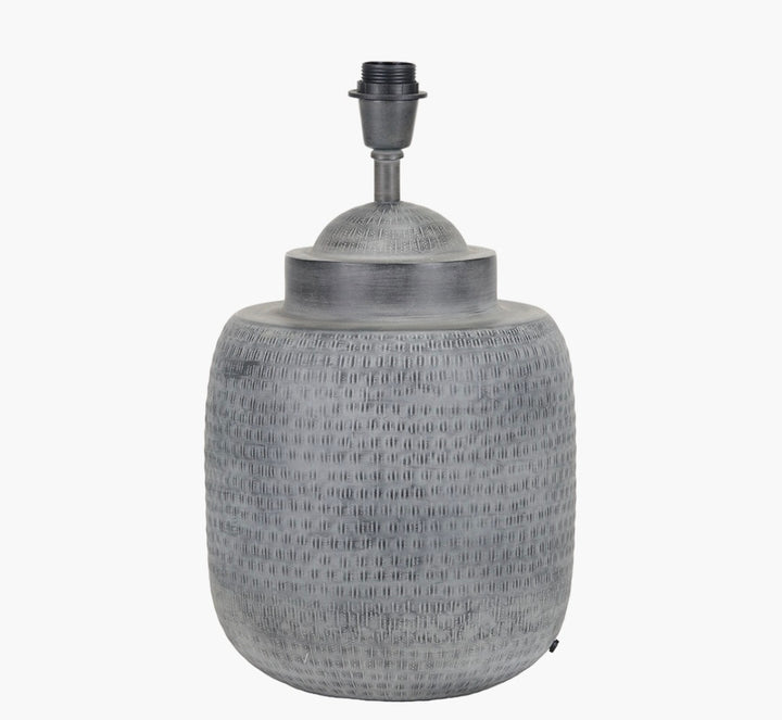 Raj Charcoal Grey  Hammered Metal Urn Shaped Lamp Base
