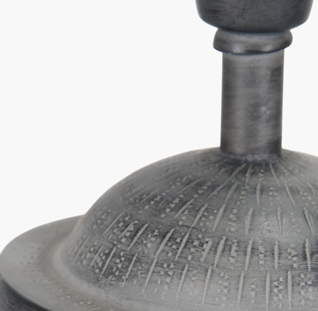 Raj Charcoal Grey  Hammered Metal Urn Shaped Lamp Base