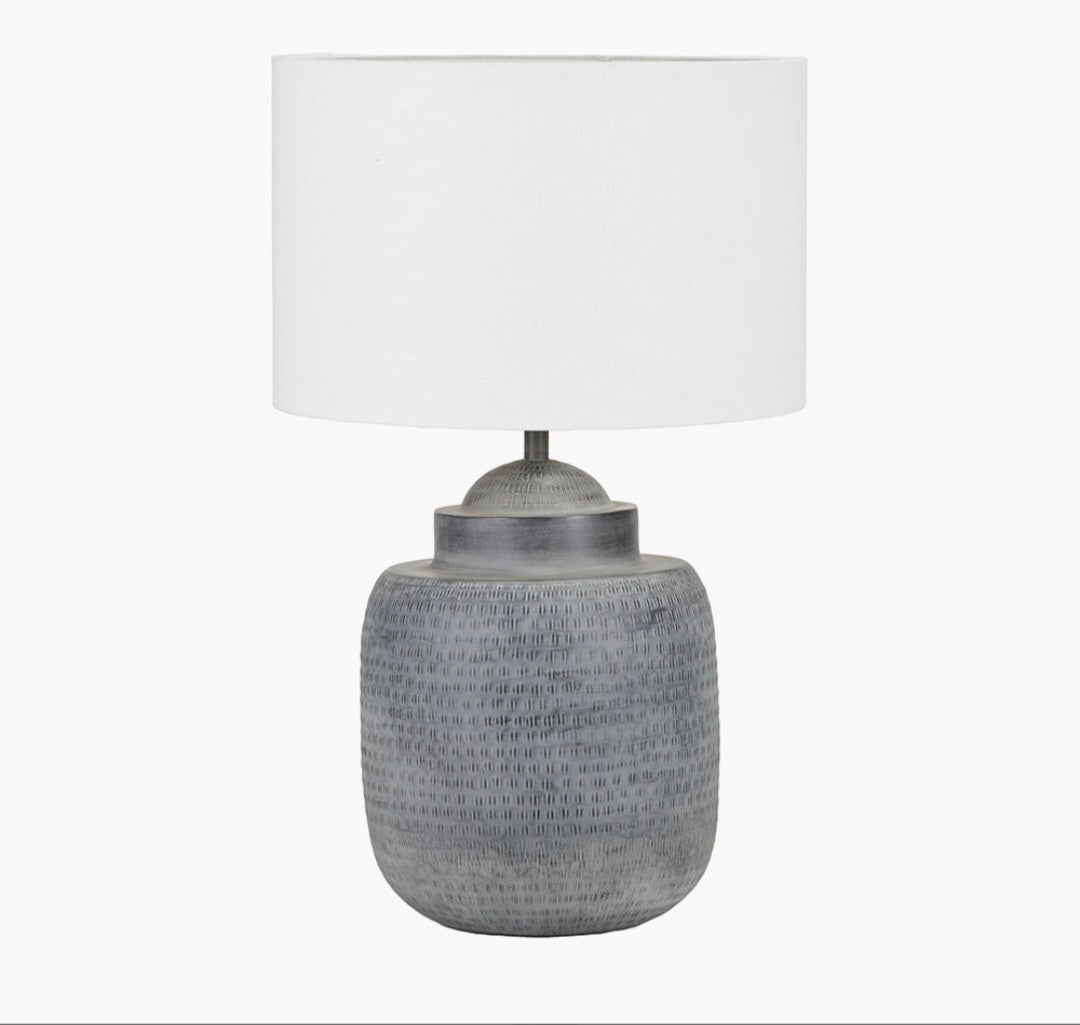 Raj Charcoal Grey  Hammered Metal Urn Shaped Lamp Base